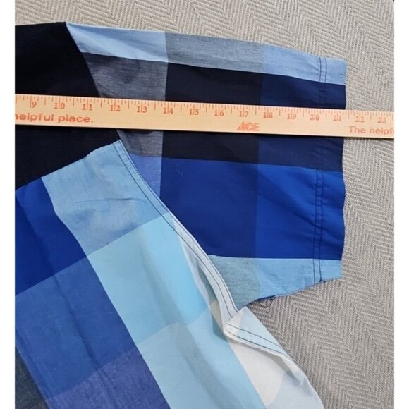 Parish Nation Shirt Men's 3X Large Blue Color Block Short Sleeve Button Up EUC - Picture 9 of 12